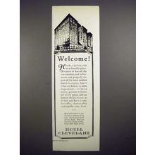 1928 Hotel Cleveland Ad - Welcome!
