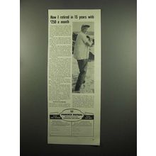 1954 Phoenix Mutual Insurance Ad - Retired in 15 Years