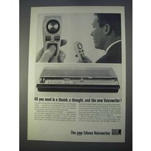 1966 Edison Voicewriter Ad - All You Need is a Thumb