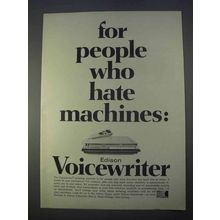 1966 Edison Voicewriter Ad - People Who Hate Machines