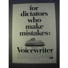 1966 Edison Voicewriter Ad - Dictators Make Mistakes