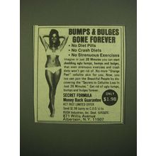 1980 Rush Industries Secret Formula Ad - Bumps & Bulges Gone Forever