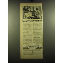 1949 Phoenix Mutual Ad - How we retired with $200 a month