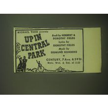 1945 Up in Central Park Play Ad - Michael Todd Presents