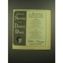 1945 Bellows & Company Sherry and Port Advertisement