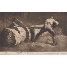 Millet The Wood Sawyers Antique London V&A Painting Postcard