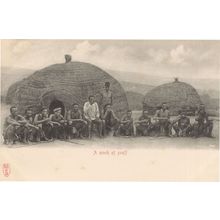 African Zulu Tribe Men A Pinch Of Snuff Antique Ethnic Postcard