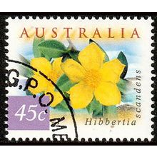 Australia 1999 Flowers 45c Used P&S Stamp Hibbertia 14.25 Perf