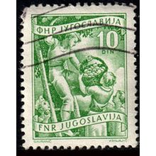 Yugoslavia 1951 Local Economy Fruit Harvesting 10D Used Stamp