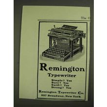 1903 Remington Typewriter Ad - Simple? Yes Sure? Yes