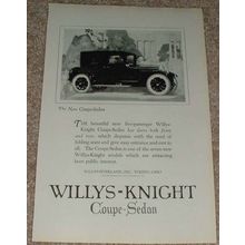 1923 Willys-Knight Coupe Sedan Car Ad - NICE!!!