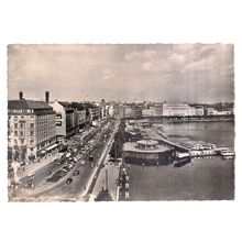 JUNGFURNSTIEG, HAMBURG, GERMANY unused vintage postcard 1950s #