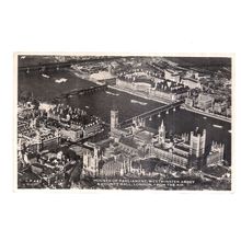 PARLIAMENT, WESTMINSTER ABBEY , LONDON used vintage postcard Lansdowne 1955 pm =