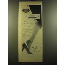 1950 Alba Stockings Ad - Here is your curved line of beauty