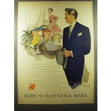 1950 Hart Schaffner & Marx Ad - art by Tom Hall - We hear much about