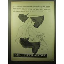 1950 Saks Fifth Avenue Shoes: Oxford and Stepin Advertisement