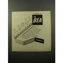 1950 BEA British European Airways Ad - in Europe fly BEA