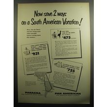 1951 Panagra and Pan American airline Ad - Now save 2 ways