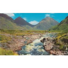 Glen Etive Mint Rough Sea Panoramic 1970s Postcard
