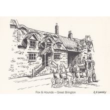 Fox & Hounds Great Brington Pub Postal Anniversary Northampton Postcard