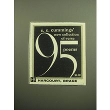 1958 Harcourt, Brace Book Advertisement - 95 e.e. cummings Collection of poems