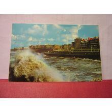 ROUGH SEA at BLACKPOOL LANCASHIRE used postcard c. 1972 =