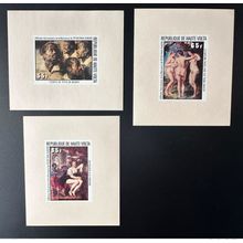 Haute-Volta 1977 Mi. 690 - 692 blocs luxe ND Art Painting Peter Paul Rubens