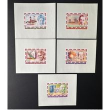 Haute-Volta 1978 Mi. 684 - 689 blocs luxe ND Prix Nobel Oiseau Dove Santé Bird