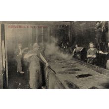 Scalding Hogs Dead Pigs Cooking Chicago Slaughterhouse USA Old Postcard