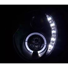 FK LED DRL Halo Servo H1 Headlights BMW Mini Cooper S JCW R50 R53 01-06 Black