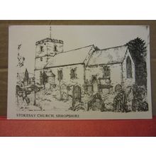 THE CHURCH, STOKESAY, SHROPSHIRE, 1968 . unused postcard =