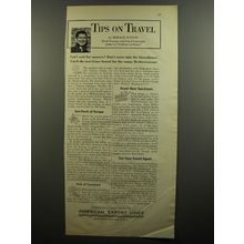 1952 American Export Lines Ad - Tips on Travel by Horace Sutton