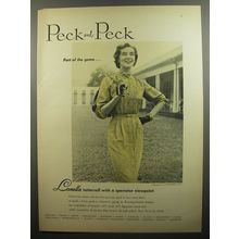 1952 Peck and Peck Dress Ad - Lanella tattersall with.a spectator viewpoint