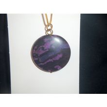 Rare significant round Stichtite vintage pendant and necklace