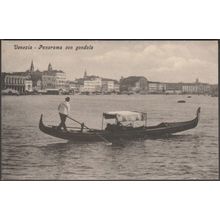 Panorama con Gondola, Venezia, c.1920 - VZ Cartolina