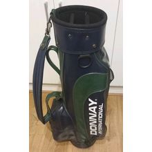 Vintage Retro Donnay Leather Carry Cart Golf Bag Blue Green