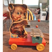 Old Vintage Original Fisher Price Teddy Zilo # 752 10 1/2" Tall Working 1948