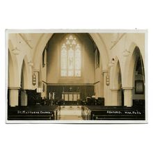 Postcard UK England Kent Ashford St Matthews Church interior view posted 1929