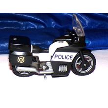 VINTAGE PLASTIC TOY POLICE BLACK AND WHITE MOTORCYCLE