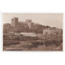 Ripon Cathedral from Bondgate Bridge Yorkshire Walter Scott Postcard 7225