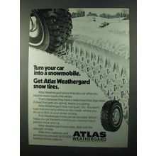 1971 Atlas Weathergard Snow Tires Ad - Car Snowmobile