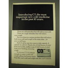 1971 C3 Cold Medicine Ad - Most Important New Medicine