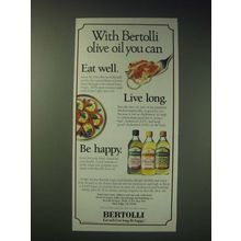 1989 Bertolli Olive Oil Ad - With Bertolli Olive Oil you can eat well