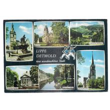 multiview, LIPPE DETMOLD, GERMANY used vintage postcard 1976 postmark #