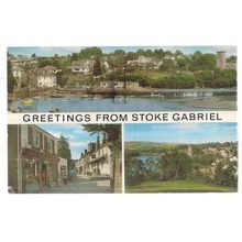 multiview, STOKE GABRIEL,, DEVON used postcard by j. Salmon 1979 pm =