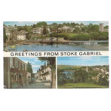 multiview, STOKE GABRIEL,, DEVON used postcard by j. Salmon 1979 pm