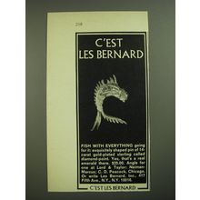 1968 Les Bernard Fish Pin Advertisement - C'est Les Bernard