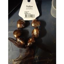 womens brown swirl accent and ribbon bracelet