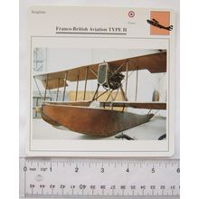 Franco British Aviation Type H - France - Seaplane - Collectors Club Card