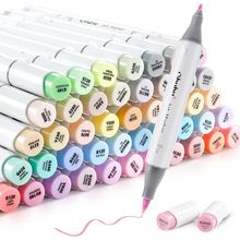 Ohuhu Pastel Markers Brush Tip, Alcohol-Based Markers Double Tipped Artist Art f